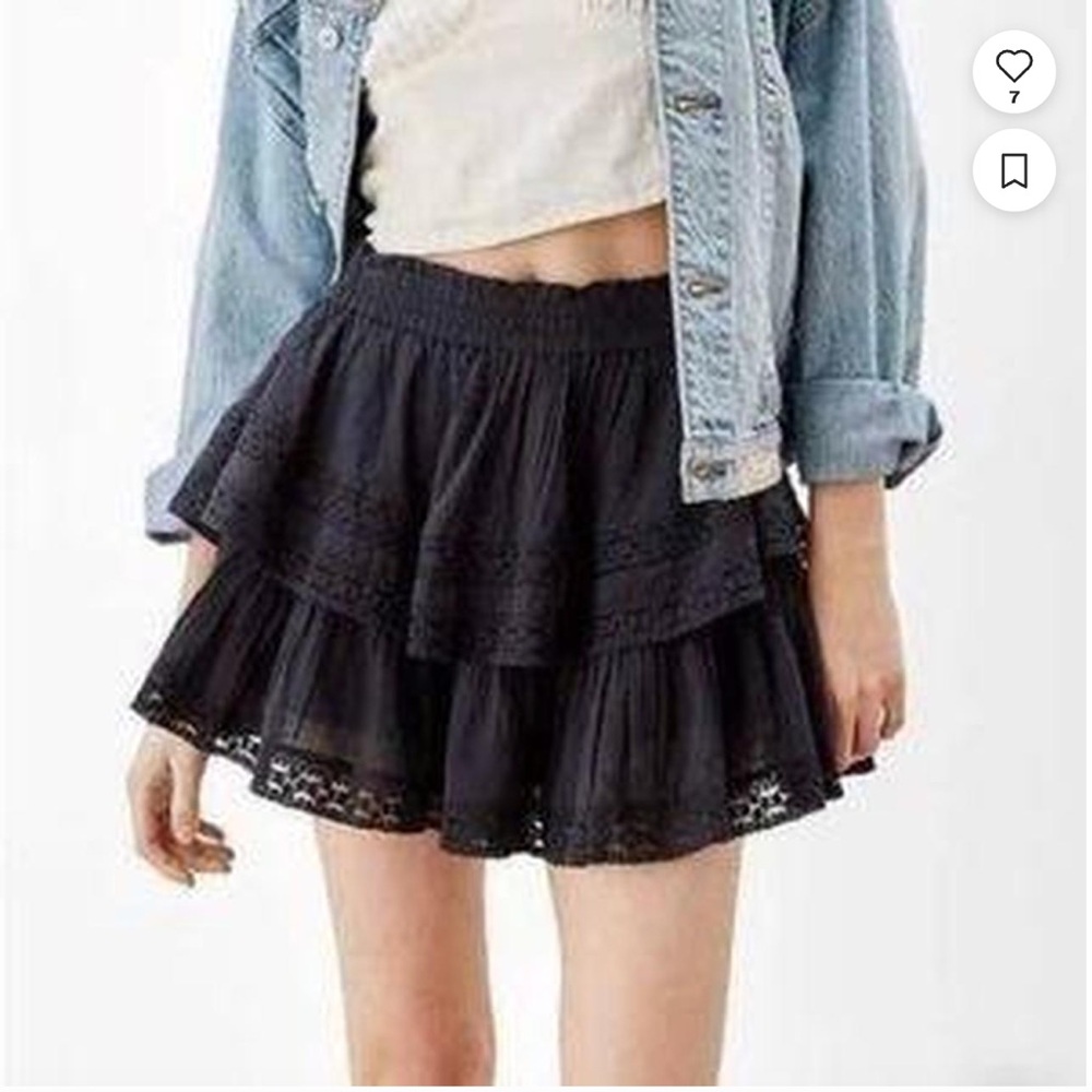American Eagle Aerie Women’s Black Layered Mini Skirt